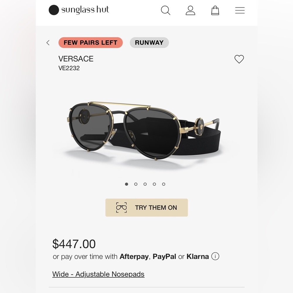 Versace Sunglasses w Case/ Box